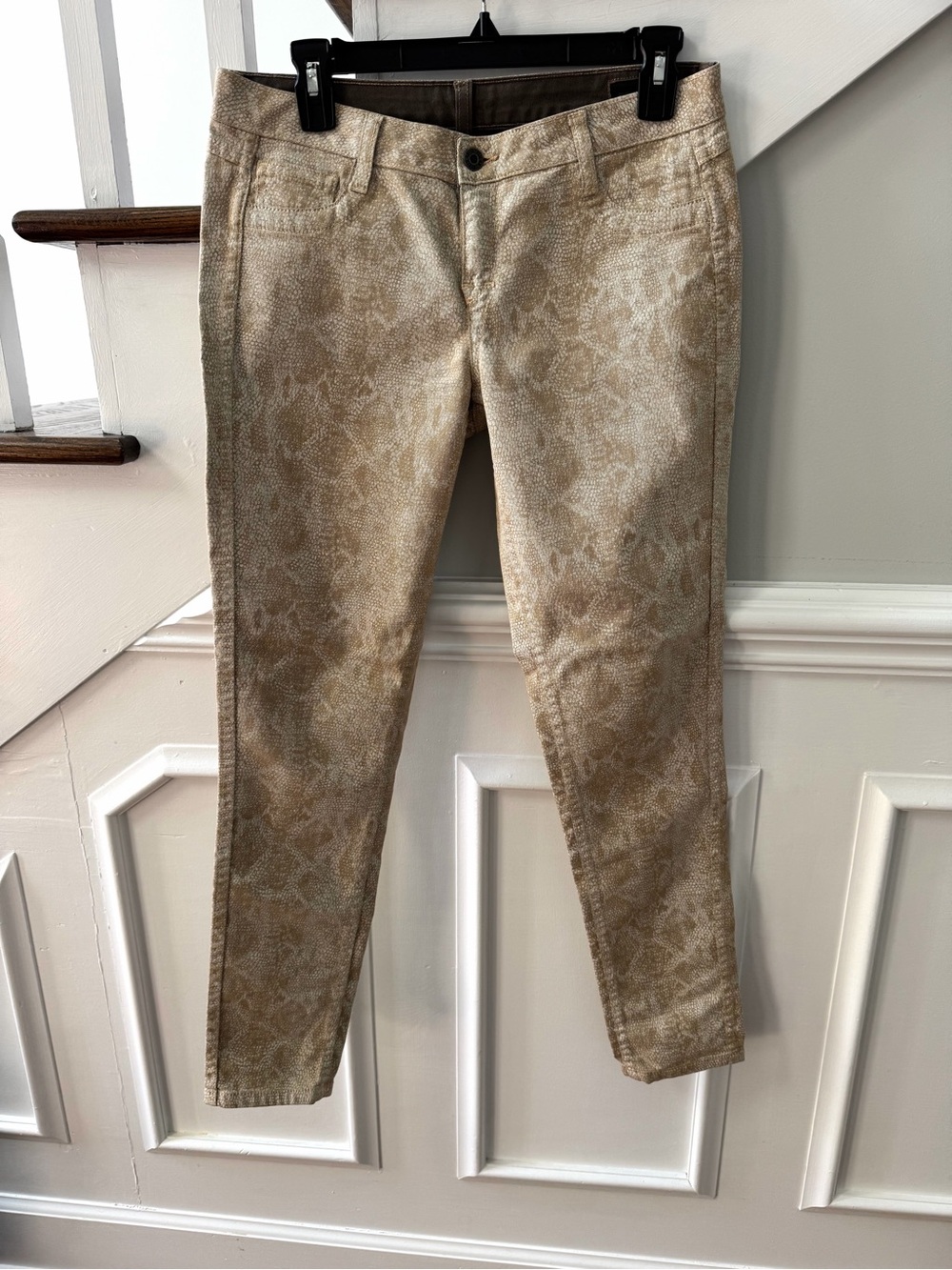 Bleulab Reversible Slim Snake-Print Skinny Jeans - tan/cream/brown/gold, Size 6